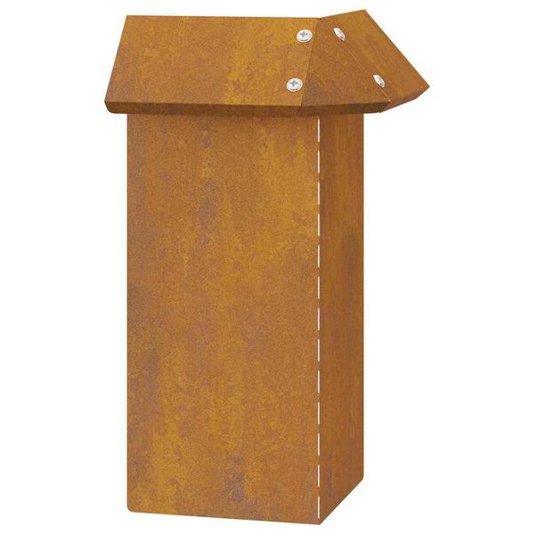 vidaXL Sraigių tvora Rūdijanti 13,5 x 13,5 x 25 cm