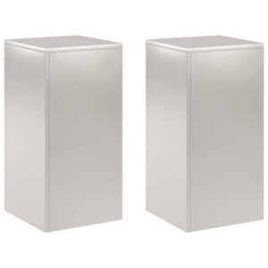vidaXL Augalų stovas 2 pcs Sidabrinė 30 x 30 x 60 cm Plienas