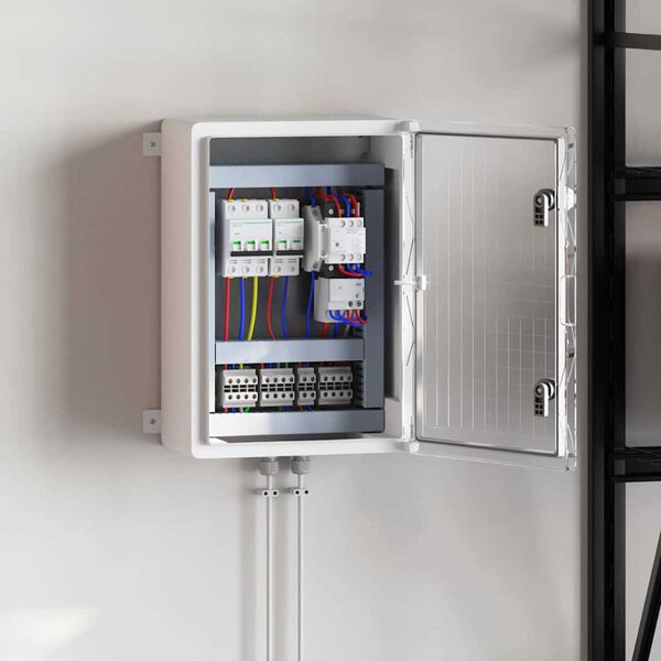 vidaXL Control Cabinet Pilka 35 x 19,5 x 50 cm ABS plastikas