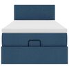 vidaXL Osmanų lovos rėmas su čiužiniu, mėlynas, 80x200cm, audinys
