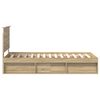 vidaXL Lovos rėmas Sonoma ąžuolas 90 x 190 cm Kietos pu&scaron;ies mediena