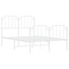 vidaXL Lovos rėmas su galvūgaliu/kojūgaliu, baltas, 120x200cm, metalas