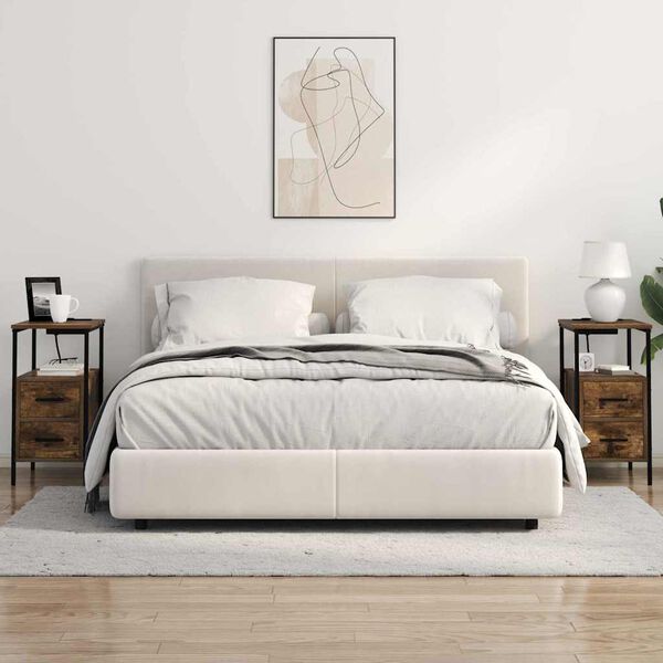 vidaXL Šalia lovos spintelė 2 pcs Rūkyta ąžuolas 30 x 48 x 61 cm