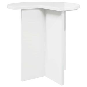 vidaXL &Scaron;oninis stalas Itin blizgi balta &Oslash; 39 x 38 cm Apdirbta mediena