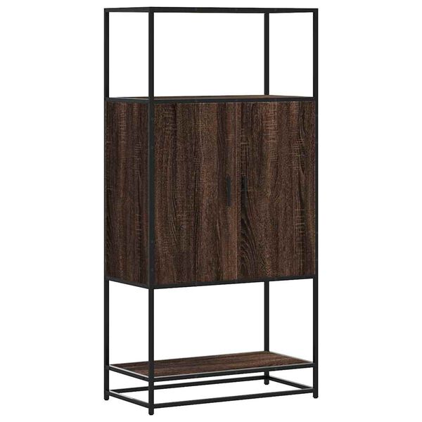 vidaXL Highboard Rudas ąžuolas 68x35x139 cm Mediena ir metalas