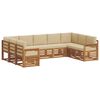 vidaXL Sekcijos sofų komplektas su pagalve 9 pcs Natūralus ir bežinis