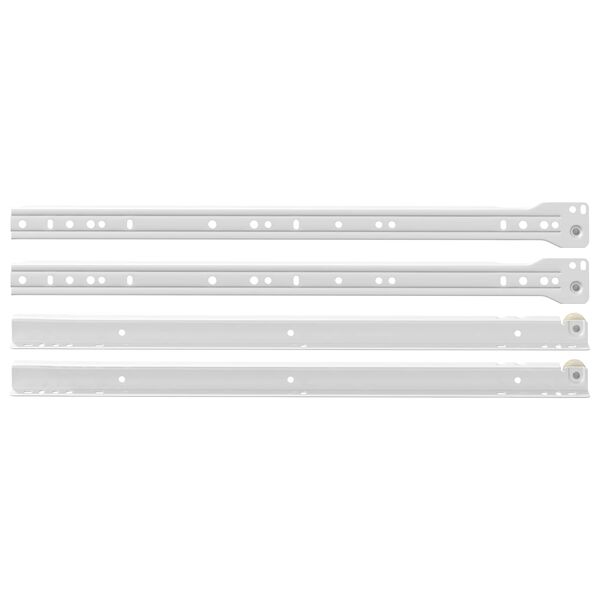 vidaXL Stalčių bėgis 2 pcs Balta 450 mm Plienas