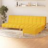 vidaXL Dvivietė sofa-lova su pakoja, geltonos spalvos, audinys