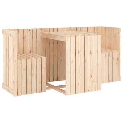vidaXL Balkono baldų komplektas, pušies medienos masyvas, dvivietis