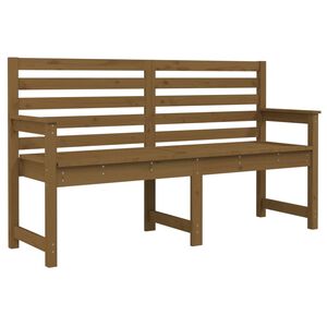 vidaXL Sodo suoliukas, medaus rudas, 159,5x48x91,5cm, pu&scaron;ies masyvas
