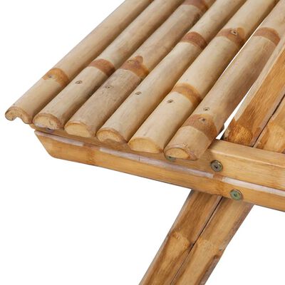 vidaXL Iškylų stalas, 120x120x75cm, bambukas