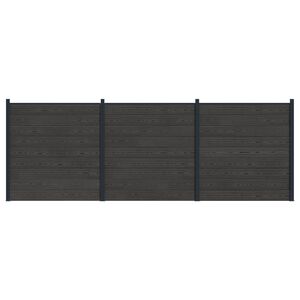 vidaXL Tvoros rinkinys 3 vnt. 526 x 186 cm WPC ir aliuminis Juoda