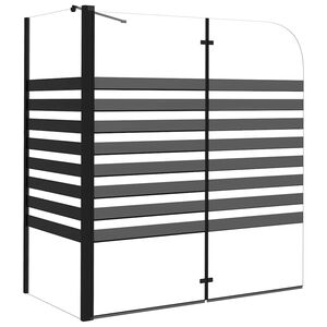 vidaXL Vonios pertvara, 120x68x130cm, grūdintas stiklas, dryžuota