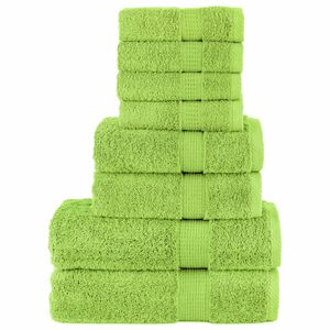 vidaXL Rank&scaron;luosčių rinkinys SOLUND, 8vnt., obuolio žali, 600g/m&sup2;