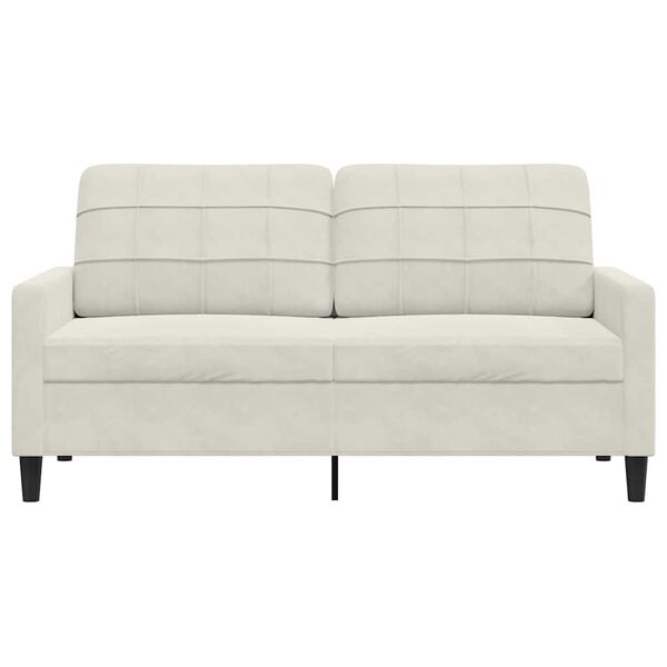vidaXL Dvivietė sofa, kreminės spalvos, 140cm, aksomas