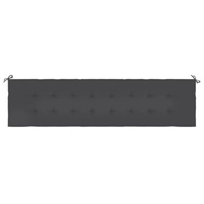 vidaXL Sodo suoliuko pagalvėlė, juodos spalvos, 200x50x3cm, audinys