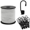 vidaXL Bungee virvės su kabliukais 6 mm Juoda ir Balta PP ir guma