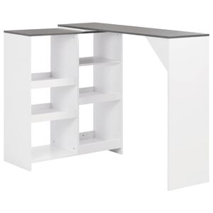 vidaXL Baro stalas su judinama lentyna, baltas, 138x39x110cm