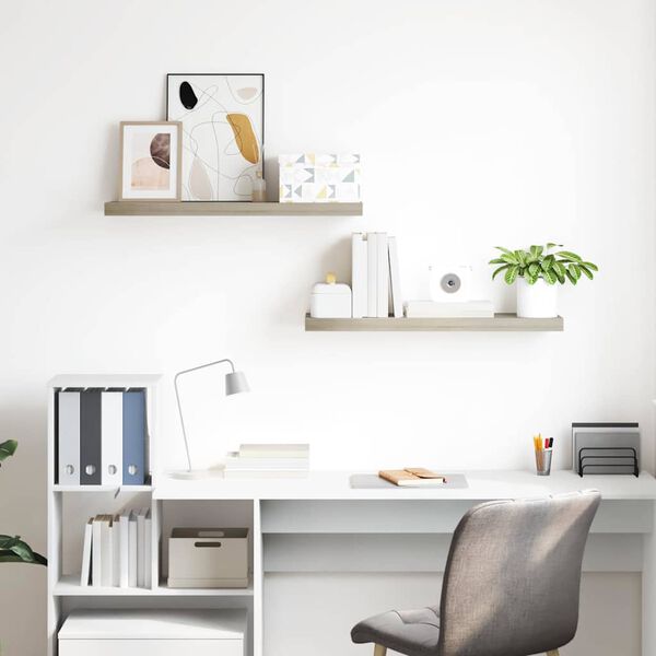vidaXL Pakabinamos lentynos, 2vnt., ąžuolo, 80x23,5x3,8cm, MDF
