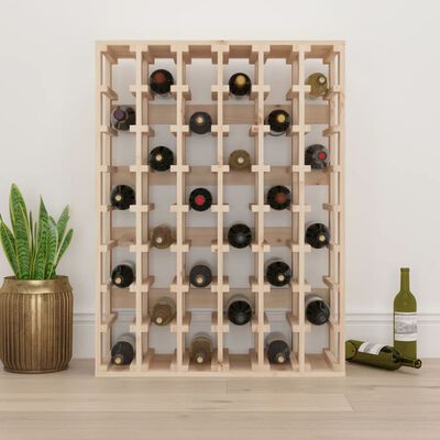 vidaXL Vyno butelių stovas, 70x33x94cm, pušies medienos masyvas