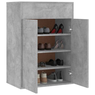 vidaXL Spintelė batams, betono pilkos spalvos, 60x35x84cm, MDP