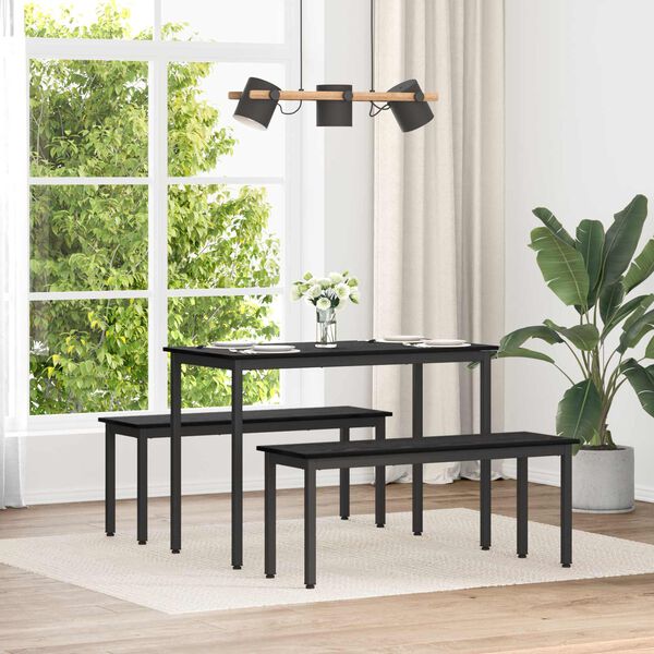 vidaXL suoliukas Juodas ąžuolas 110 x 35 x 45 cm Apdirbta mediena