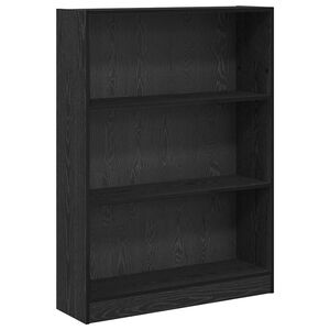 vidaXL Knygų lentyna 80 x 24 x 109 cm Apdirbta mediena Juodas ąžuolas