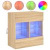 vidaXL Sieninė TV spintelė su LED lemputėmis, ąžuolo, 58,5x30x60,5cm