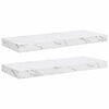 vidaXL Sieninė lentyna 2 vnt. Balti marmuro 60 x 23,5 x 3,8 cm