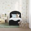 vidaXL Vaiki&scaron;ka Lovo Rėmas su Galvūgaliu Juoda 70 x 140 cm Aksomas
