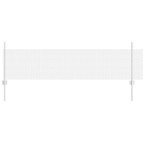 vidaXL Tvora su stulpais Sidabro 0,5 x 25 m Plienas