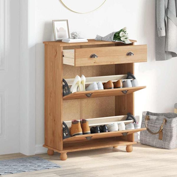 vidaXL Batu skrynia su stalčių su saugykla ASKIM Ruda 85 x 35 x 108 cm