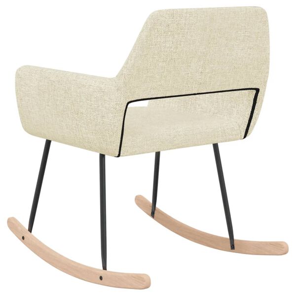 vidaXL Supama kėdė, kreminės spalvos, audinys