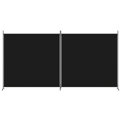vidaXL Kambario pertvara, 2 dalių, juodos spalvos, 348x180cm, audinys