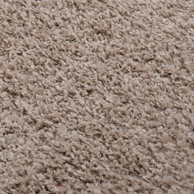 vidaXL Shaggy tipo kilimas, smėlio spalvos, 140x200cm, aukšti šereliai