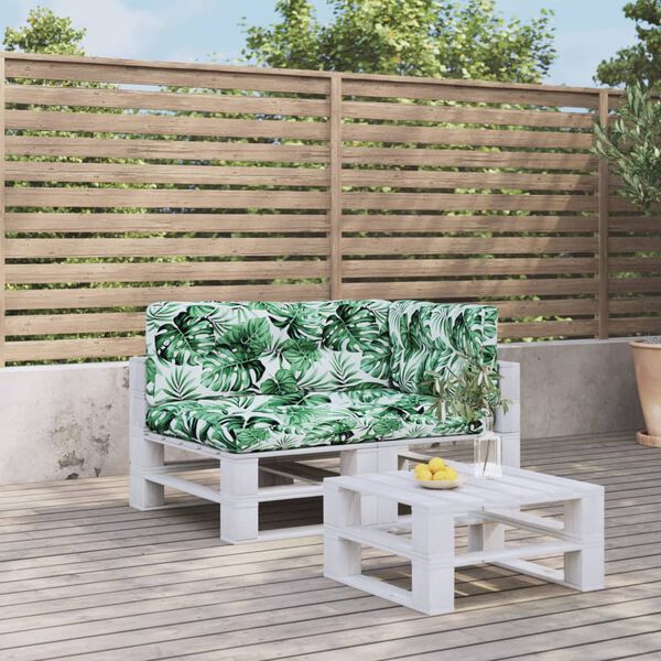 vidaXL Palečių pagalvėlės, 3vnt., audinys, su lapais