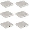 vidaXL Tvoros stulpų dangteliai, 6vnt., 101x101mm, metalas