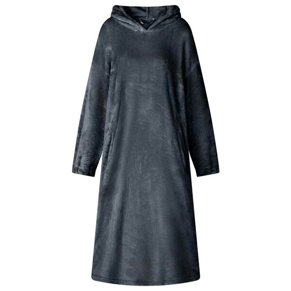 vidaXL Antklodė-džemperis su gobtuvu Jūrinė mėlyna l Flanelė