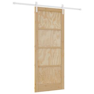 vidaXL Slankios durys Natūrali ir Balta 86 x 211 cm