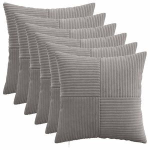 vidaXL Pagalvėlės užvalkalas 6 vnt. ALMELO &Scaron;viesiai pilka 30 x 30 cm