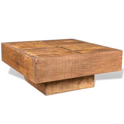 vidaXL Kavos staliukas, rudas, kvadratinis, masyvi mango mediena