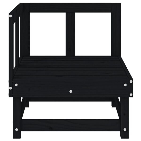 vidaXL Kampinė sodo sofos dalis, juoda, pušies medienos masyvas