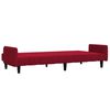 vidaXL Dvivietė sofa-lova, raudonojo vyno spalvos, aksomas