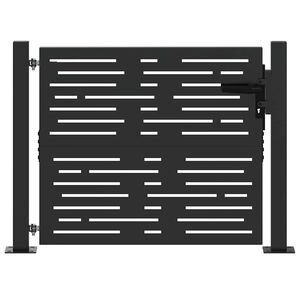 vidaXL Sodo vartai Juoda 100 x 100 cm Milteliniu būdu dengtas plienas