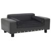 vidaXL Lova &scaron;unims, tamsiai pilka, 81x43x31cm, pliu&scaron;as ir dirbtinė oda