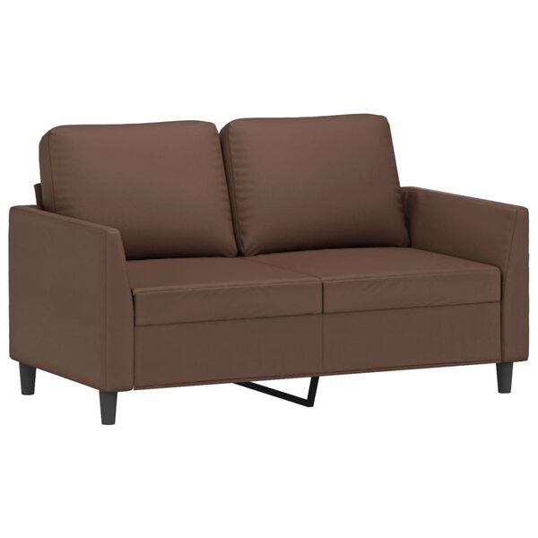 vidaXL Dvivietė sofa, rudos spalvos, 120cm, dirbtinė oda