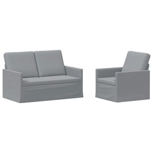 vidaXL Sofos komplektas 2 pcs &Scaron;viesiai pilka Audinys