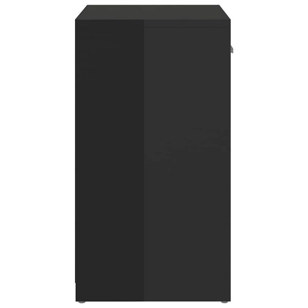 vidaXL Batų suoliukas, juodas, 94,5x31x57cm, apdirbta mediena, blizgus