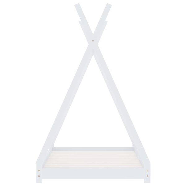 vidaXL Vaikiškos lovos rėmas, baltas, 70x140cm, pušies masyvas