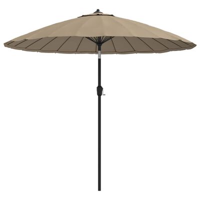 vidaXL Lauko skėtis su aliuminio stulpu, taupe spalvos, 270cm